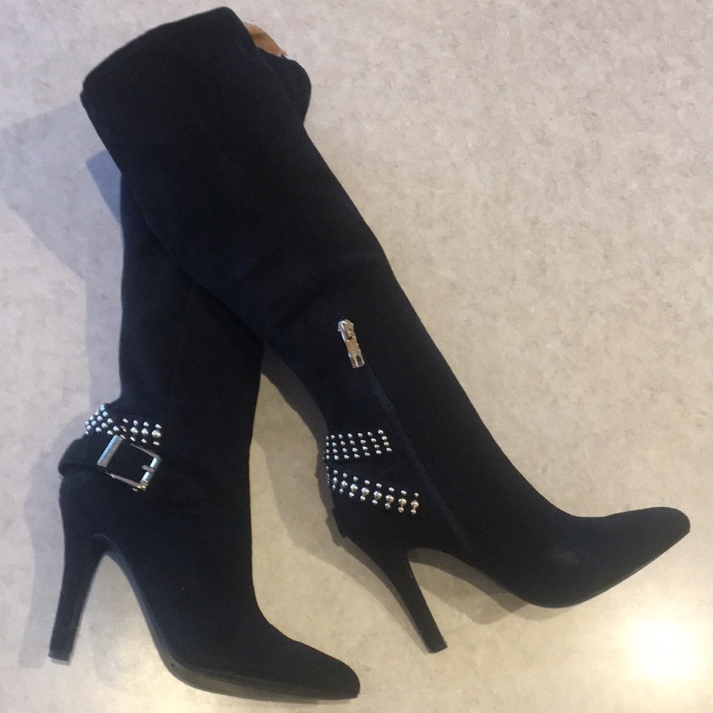 BCBGeneration size 7 suede black tall shaft boots.